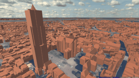 Vergelijking tussen LoD 2.2 en LoD 3 3D bouwmodellen van de Dom en het Domplein in Utrecht met zichtbaar detailverschil