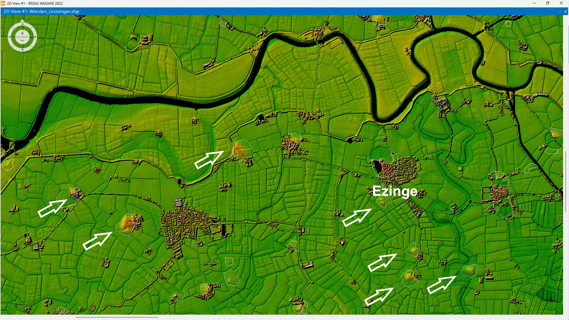 rmote sensing hoogtekaart dorp Ezinge wierden