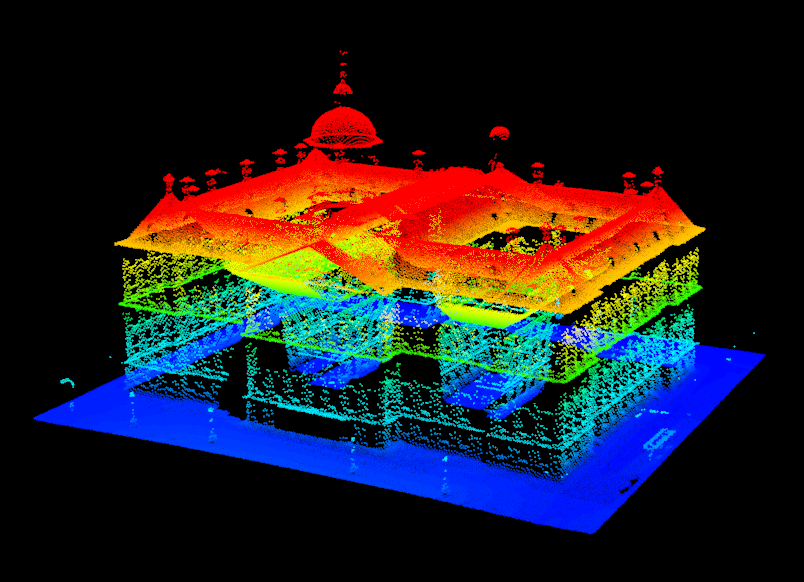 Lidar AHN5 Paleis op de Dam Amsterdam