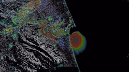 Eindresultaat modderstromen analyse over DEM Valencia