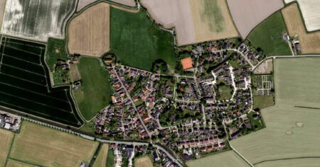 Perspectief vanuit de lucht met een vliegtuig